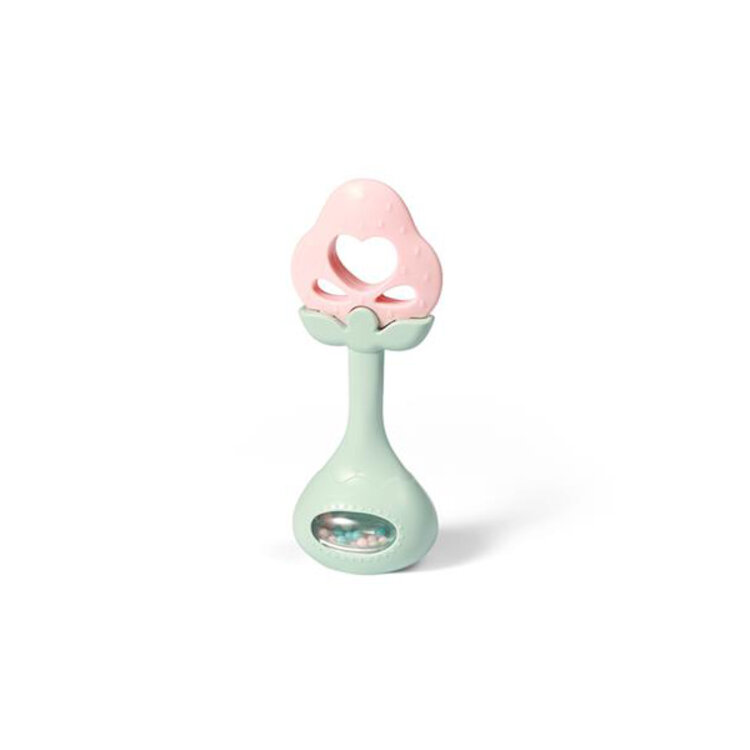 BABYONO Chrastítko s kousátkem Strawberry 3m+ BabyOno