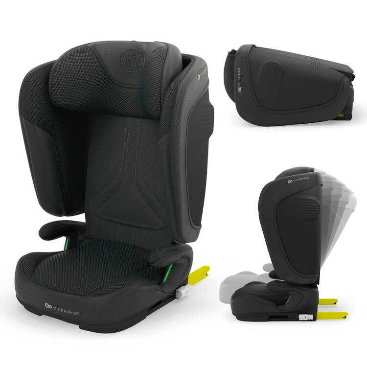 KINDERKRAFT Autosedačka skládací Unity 2 I-Size (100-150 cm) Black Kinderkraft