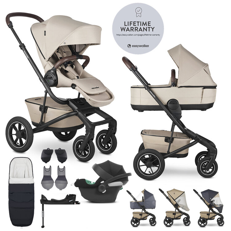 EASYWALKER Kočárek kombinovaný Jimmey Explore Pearl Taupe AIR + CYBEX Aton B2 i-Size + základna Easywalker