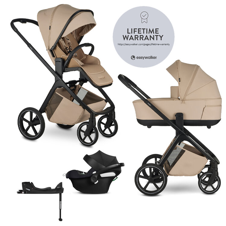 EASYWALKER Kočárek kombinovaný Zoey Almond Taupe + CBX By CYBEX Aton B2 i-Size + základna Easywalker