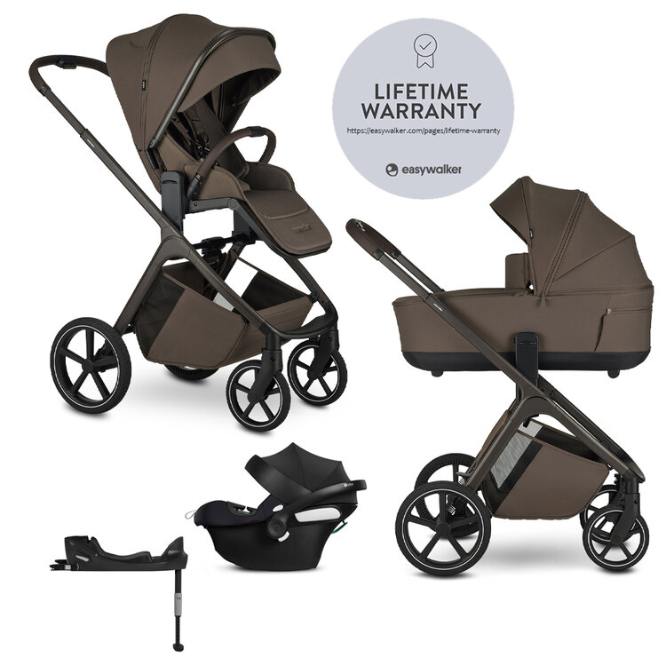 EASYWALKER Kočárek kombinovaný Zoey Chestnut Brown + CBX By CYBEX Aton B2 i-Size + základna Easywalker