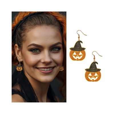 Náušnice Halloween Dýně s kamínky Albi Albi