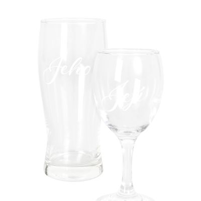 Svatební sada - Sklenička a půllitr Albi Albi