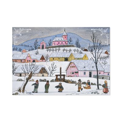 Vánoční přání Josef Lada - Děti u rybníka Albi Albi