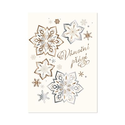 Vánoční přání - Zlato stříbrné vločky Albi Albi