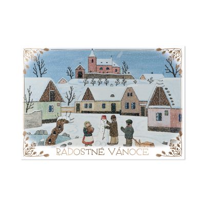 Vánoční přání Josef Lada - Děti staví sněhuláka Albi Albi