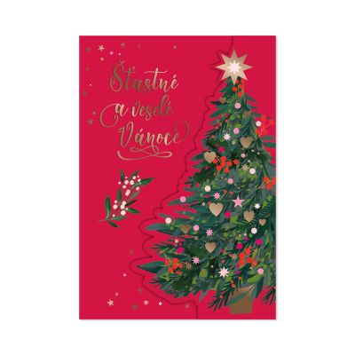 Odklápěcí vánoční přání - Ozdobený stromeček Albi Albi