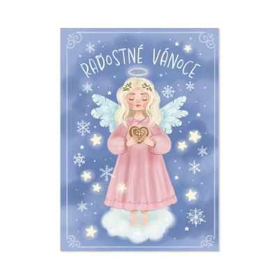 Vánoční hrací přání - Andílek s perníkovým srdcem Albi Albi