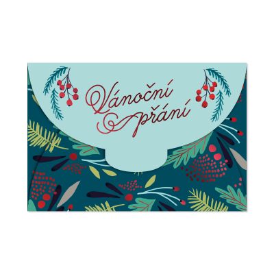 Skládací vánoční přání - Červené bobule Albi Albi