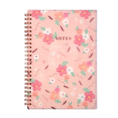 Růžový blok s květinami A5 Albi Albi