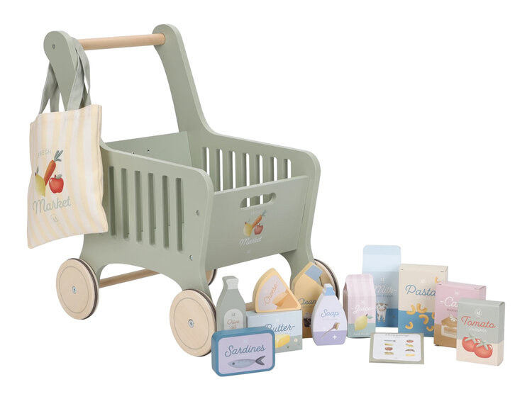 LITTLE DUTCH Vozík nákupní s doplňky dřevěný Little Dutch