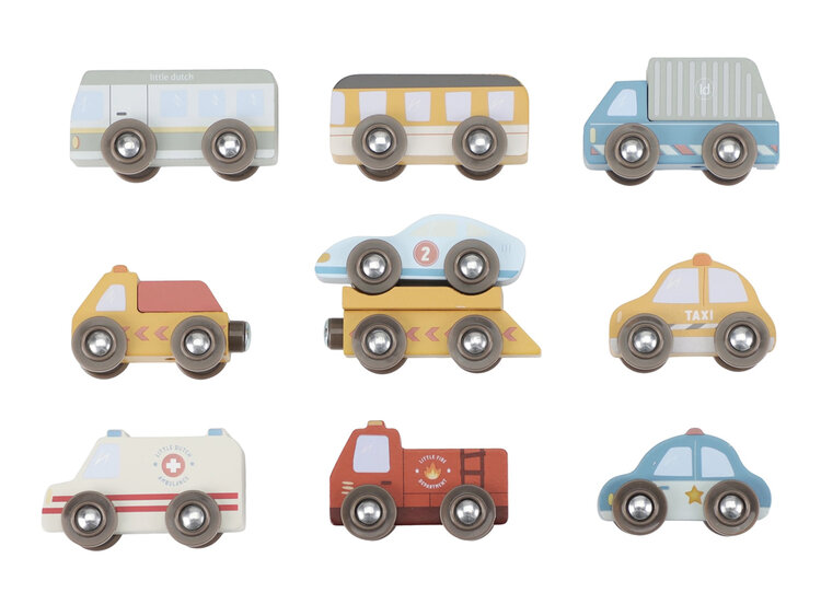 LITTLE DUTCH Sada dřevěných autíček Little Dutch