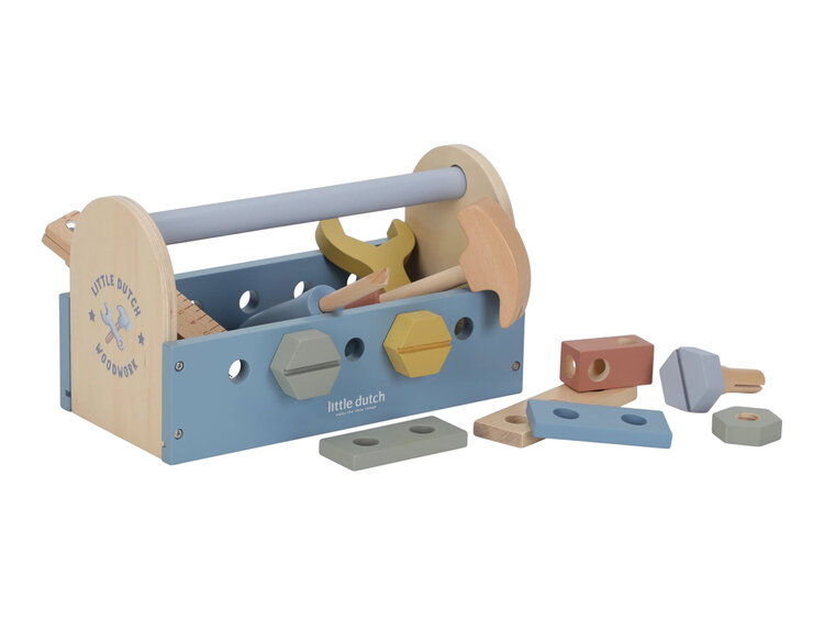 LITTLE DUTCH Box s nářadím dřevěný Blue Little Dutch