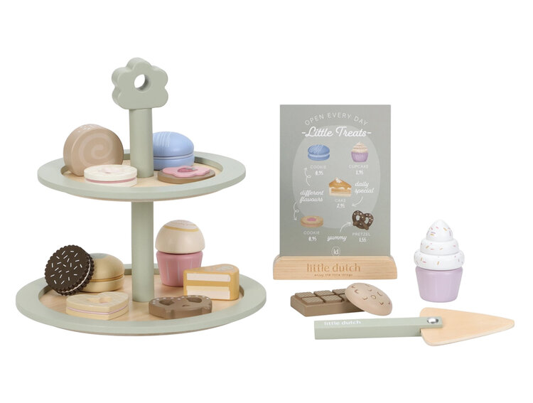 LITTLE DUTCH Stojan na cukroví s doplňky dřevěný Little Dutch