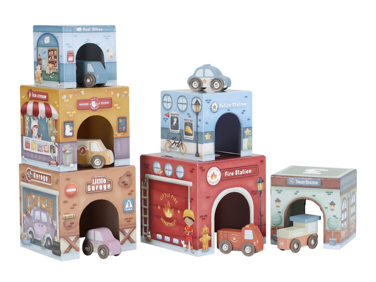 LITTLE DUTCH Kostky stohovací s autíčky Little Dutch