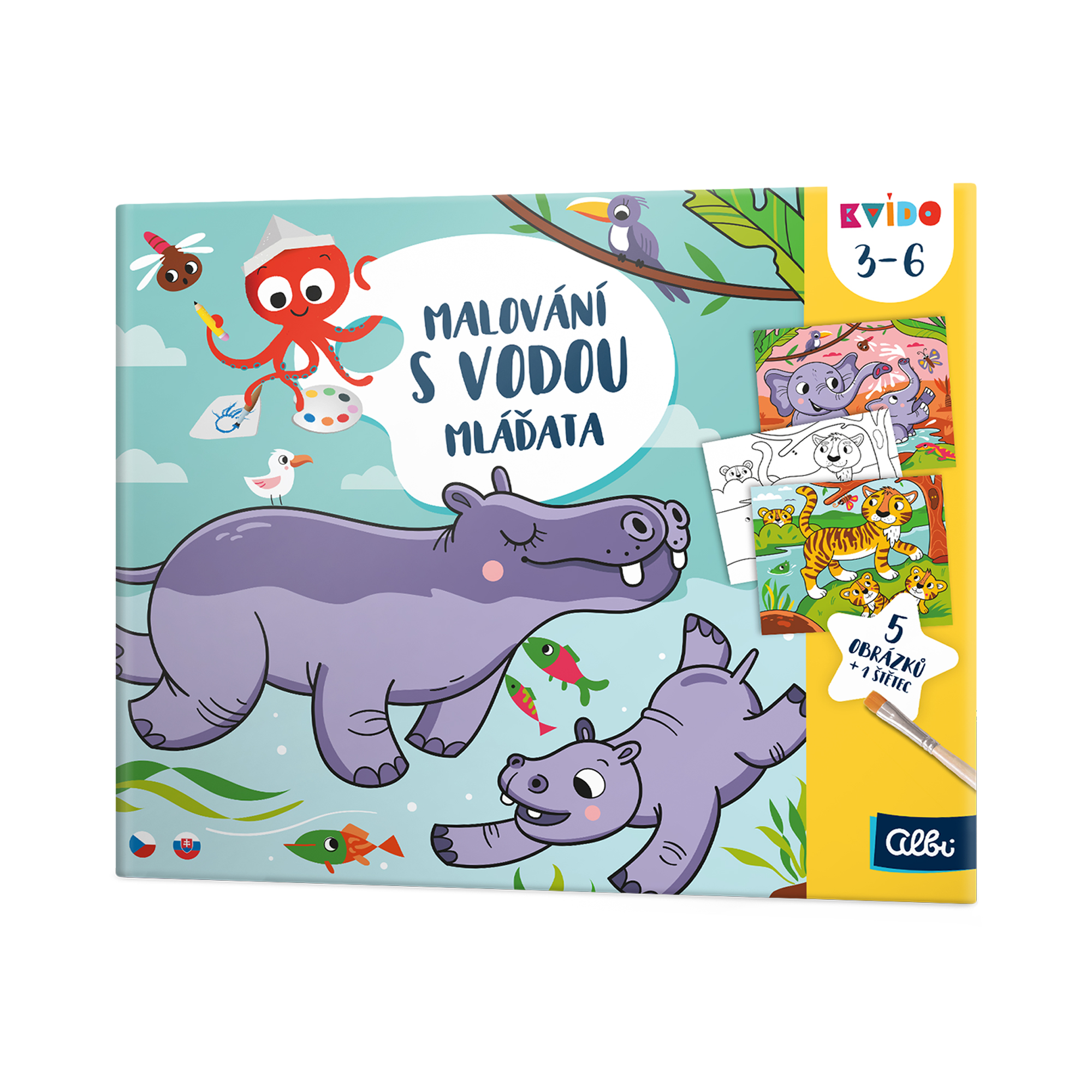 Malování s vodou: Mláďata - Kvído Albi Albi