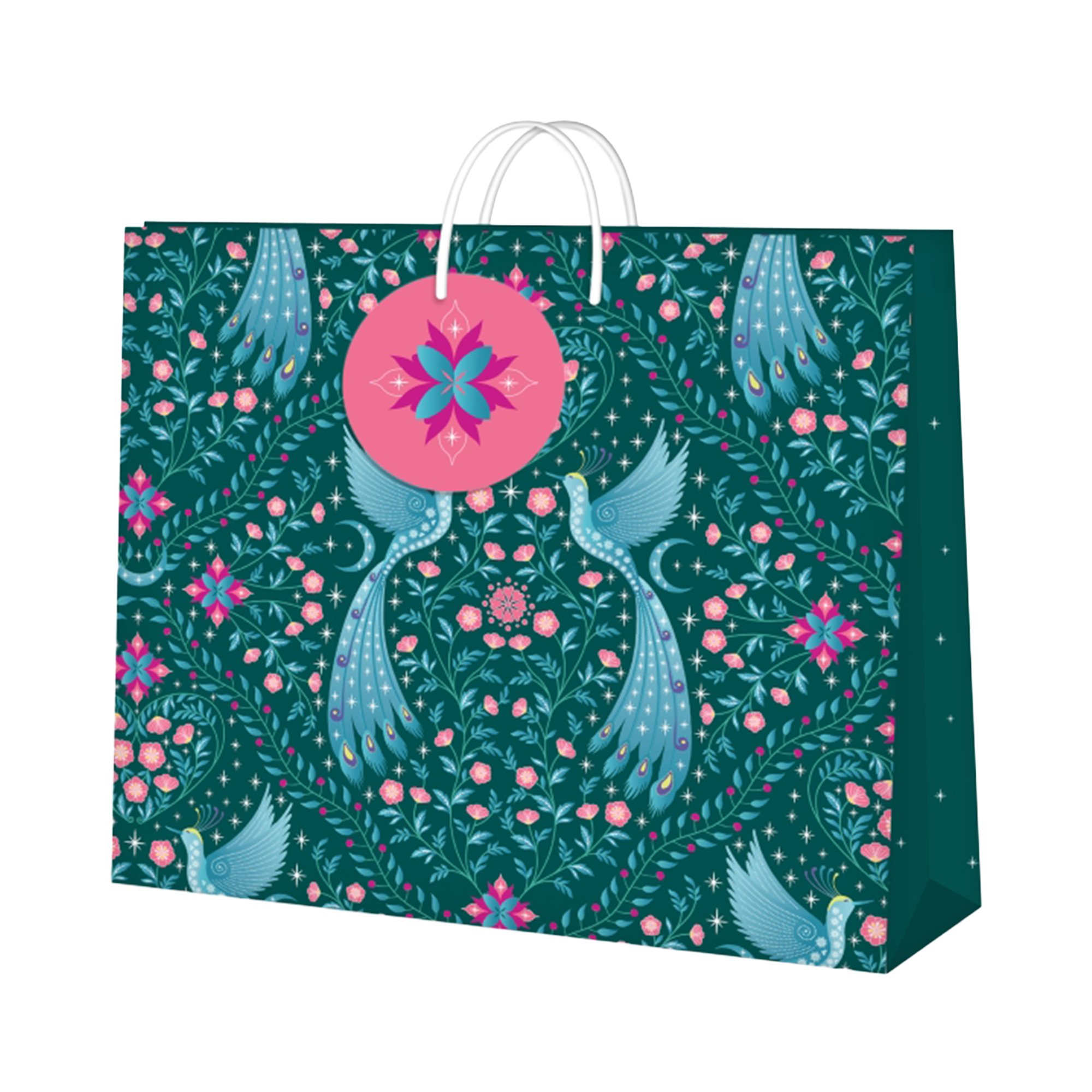 Dárková taška horizontální velká - Pávi (32