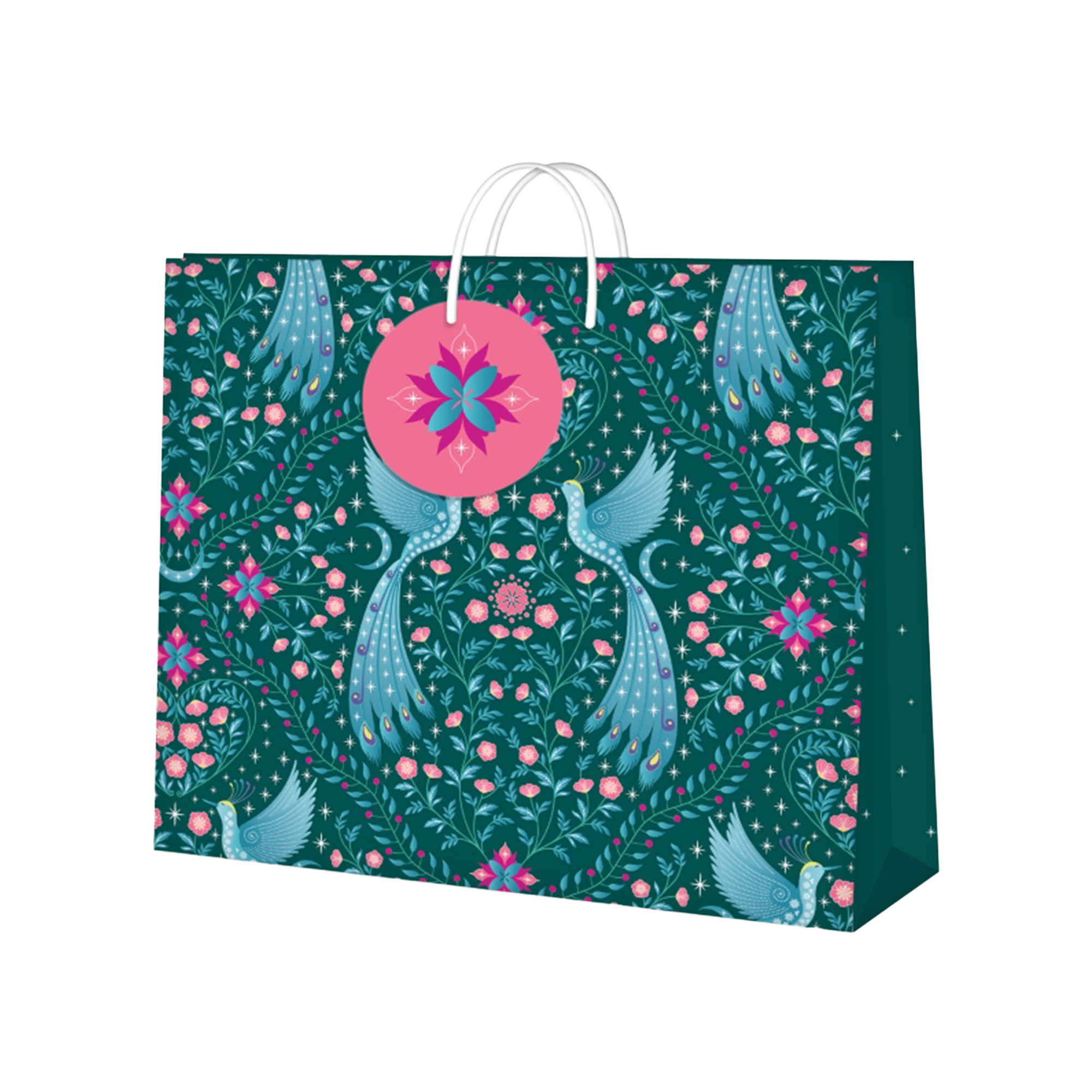 Dárková taška horizontální malá - Pávi (22