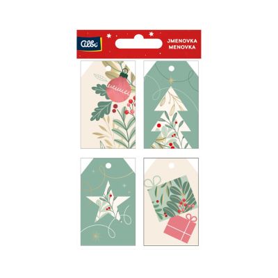 Dárková visačka 12 ks - Mintové Vánoce Albi Albi