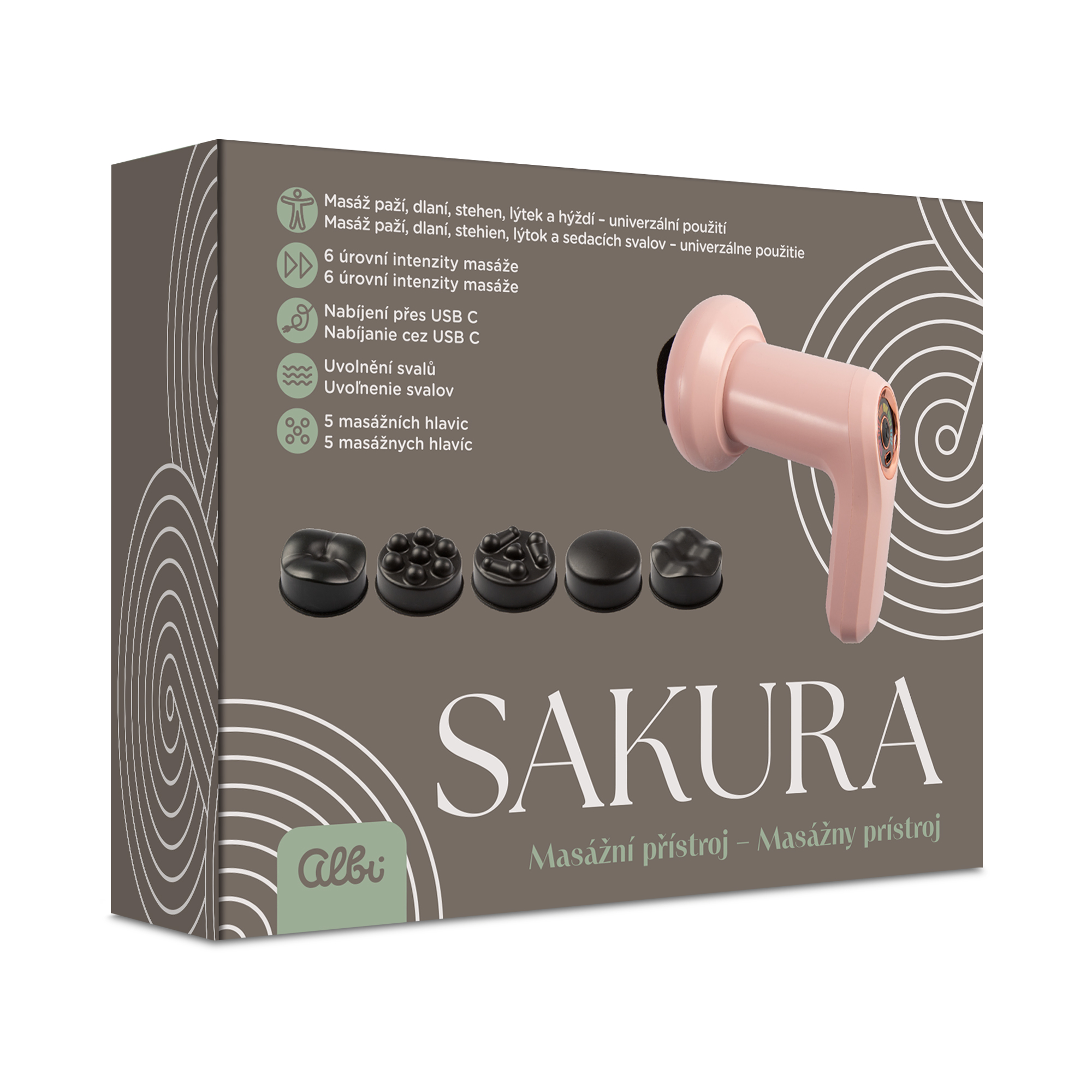 Luxusní masážní pistole Sakura Albi Albi