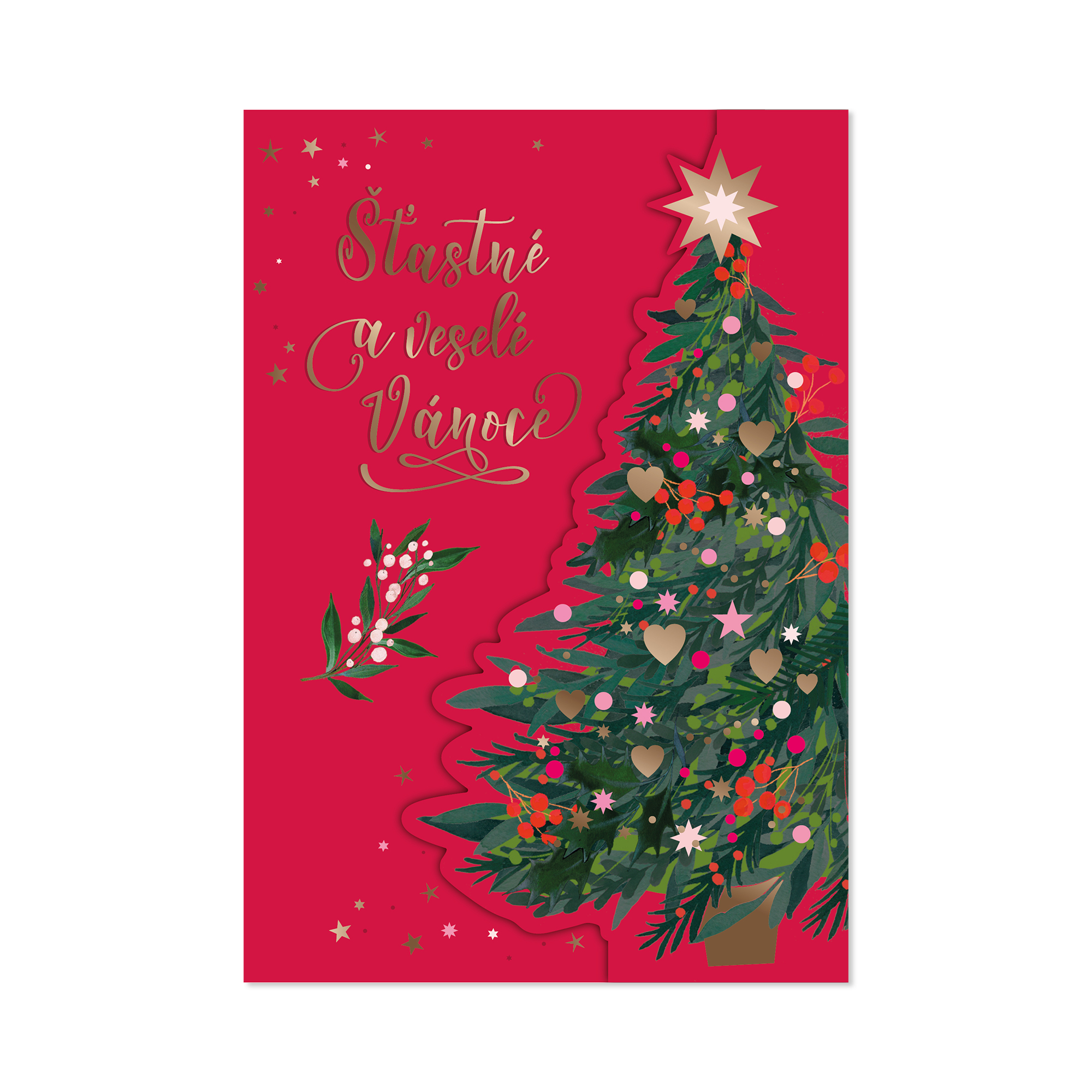 Odklápěcí vánoční přání - Ozdobený stromeček Albi Albi