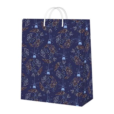Dárková taška maxi - Modré vánoční ozdoby (33 × 15 × 45