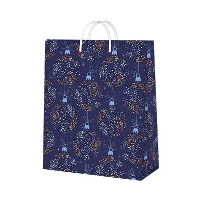 Dárková taška velká - Modré vánoční ozdoby (26 × 12