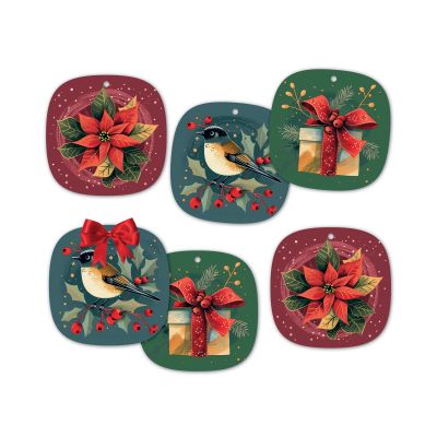 Dárková visačka 6 ks - Vánoční hvězda Albi Albi