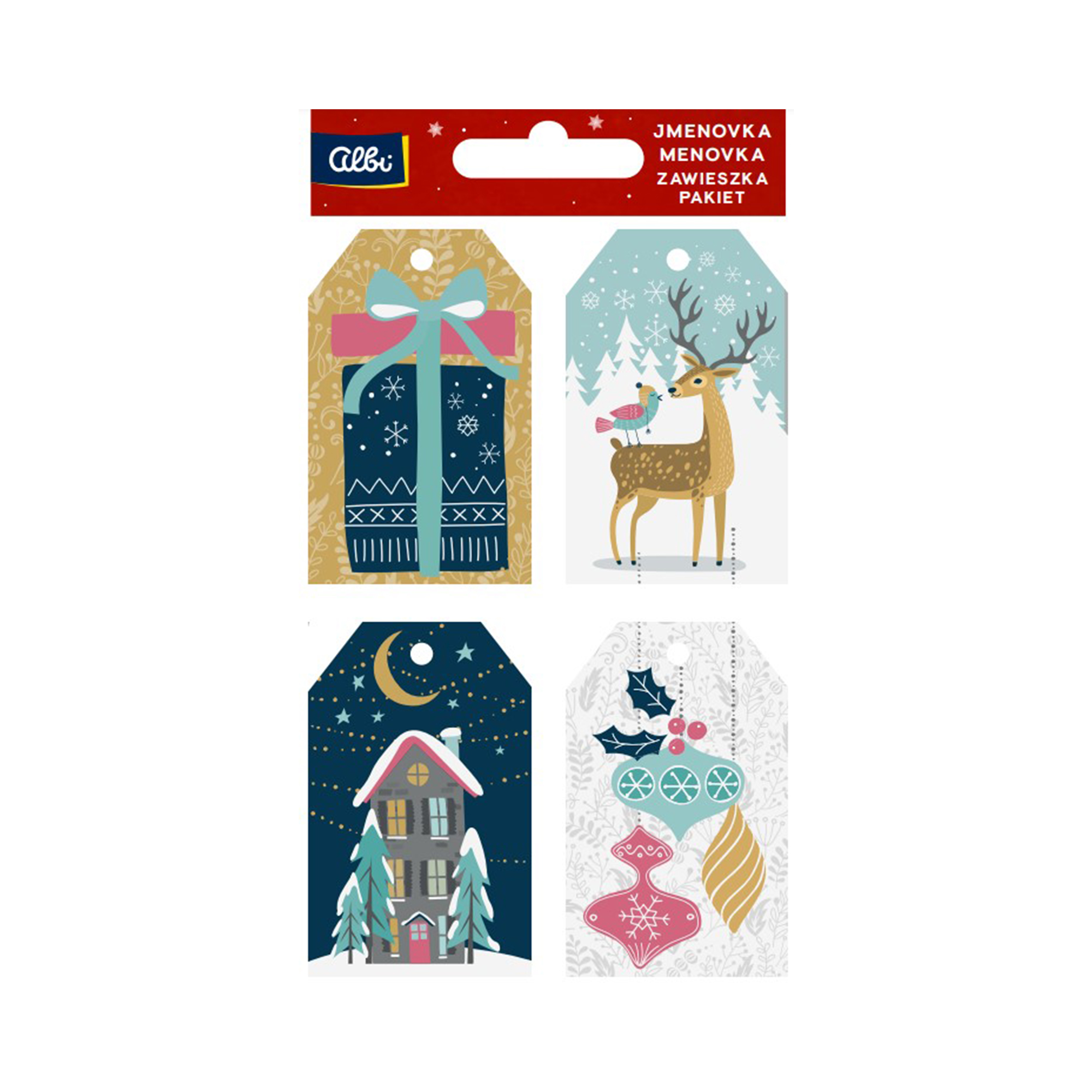Dárková visačka 12 ks - Zasněžené Vánoce Albi Albi