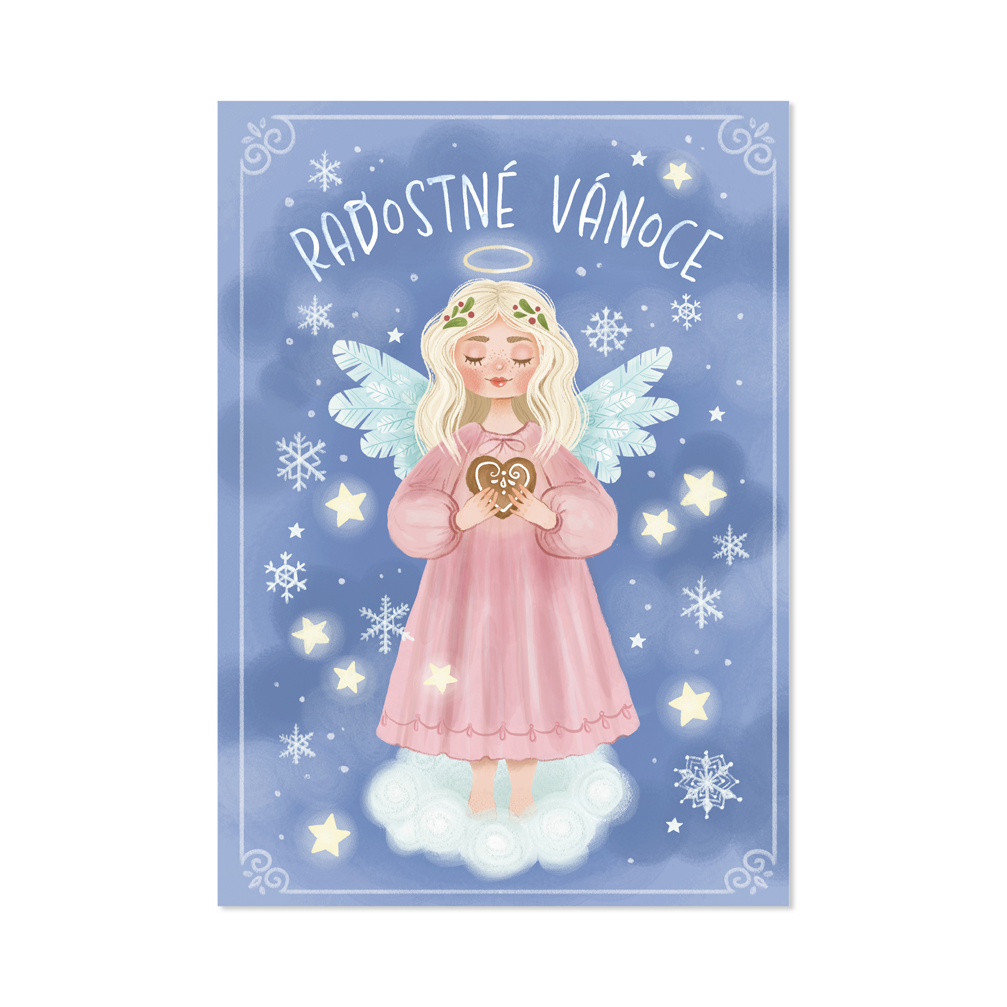 Vánoční hrací přání - Andílek s perníkovým srdcem Albi Albi