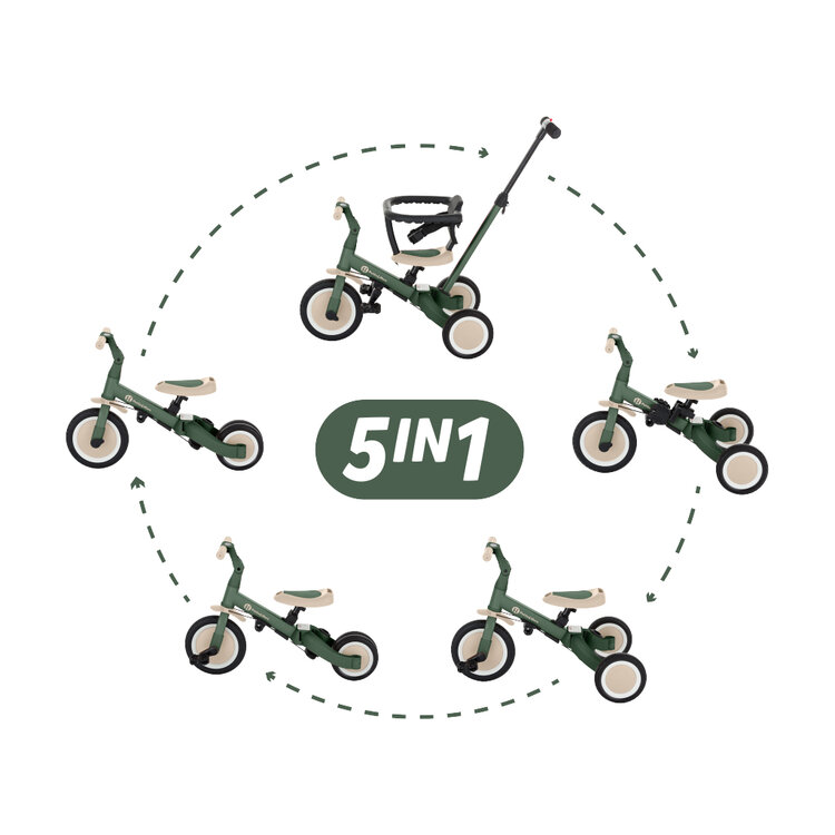PETITE&MARS Tříkolka 5v1 Turbo Misty Green Petite&Mars