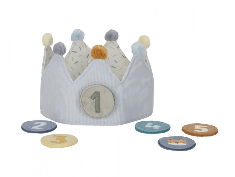 LITTLE DUTCH Korunka narozeninová s čísly Blue Little Dutch