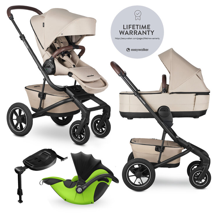EASYWALKER Kočárek kombinovaný Jimmey Explore Pearl Taupe AIR + KIDDY Evoluna i-size 2 + Základna Easywalker