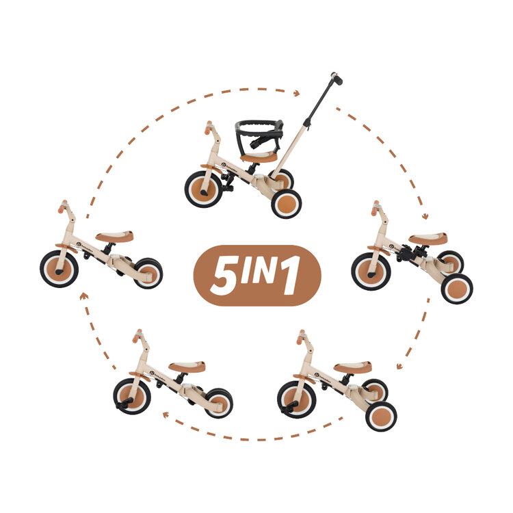 PETITE&MARS Tříkolka 5v1 Turbo Desert Sand Petite&Mars