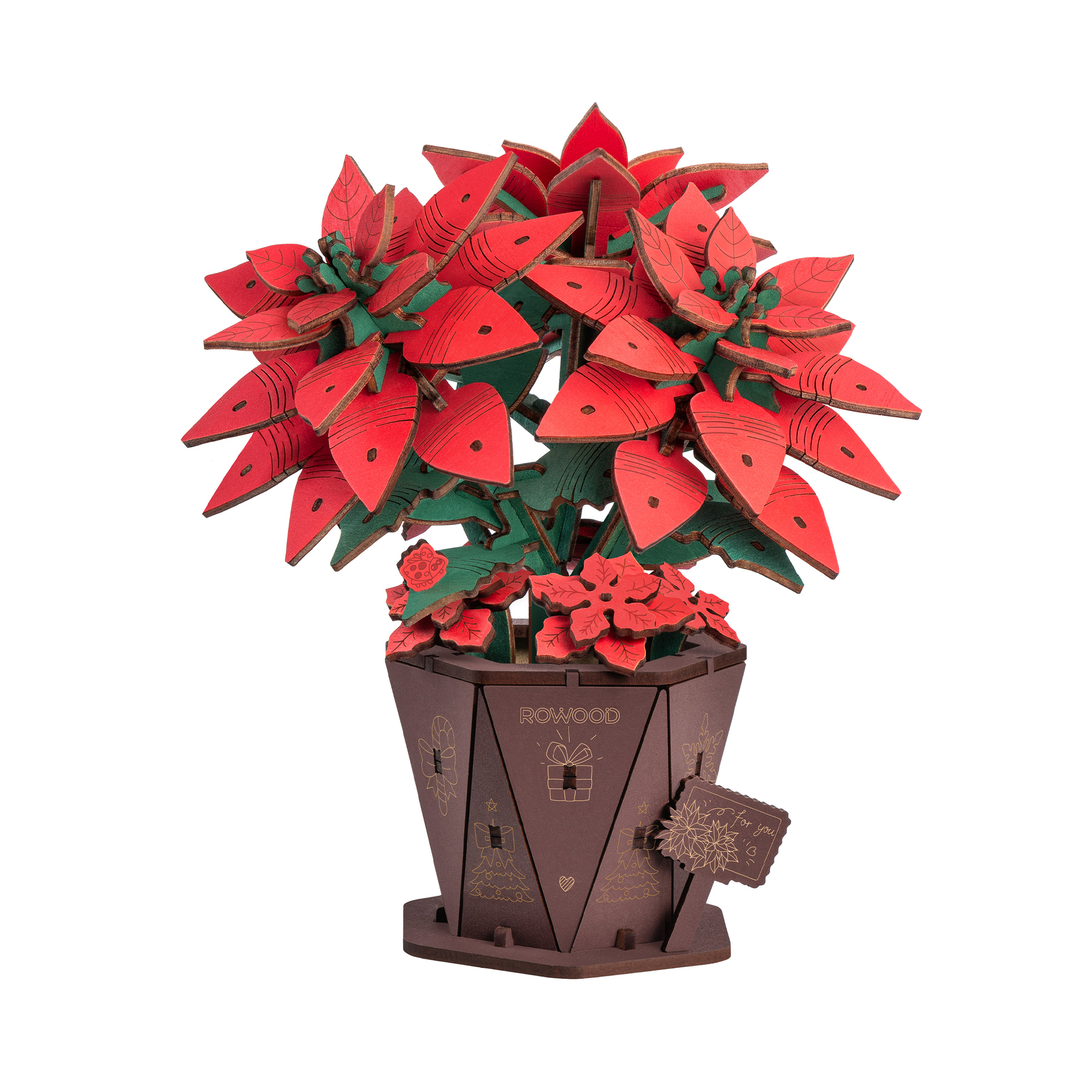 Dřevěná květina - Vánoční hvězda Robotime Robotime