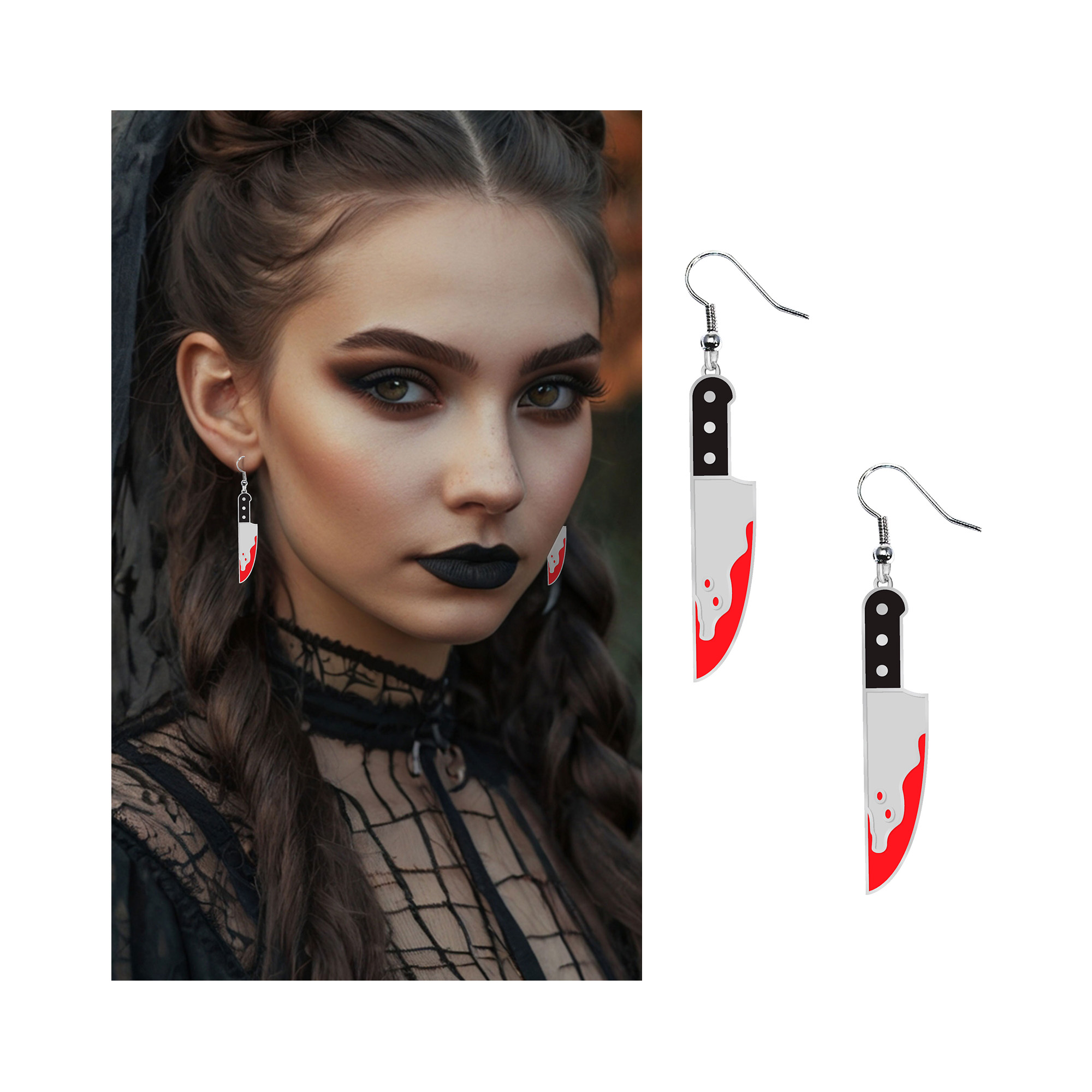 Náušnice Halloween Nůž Albi Albi