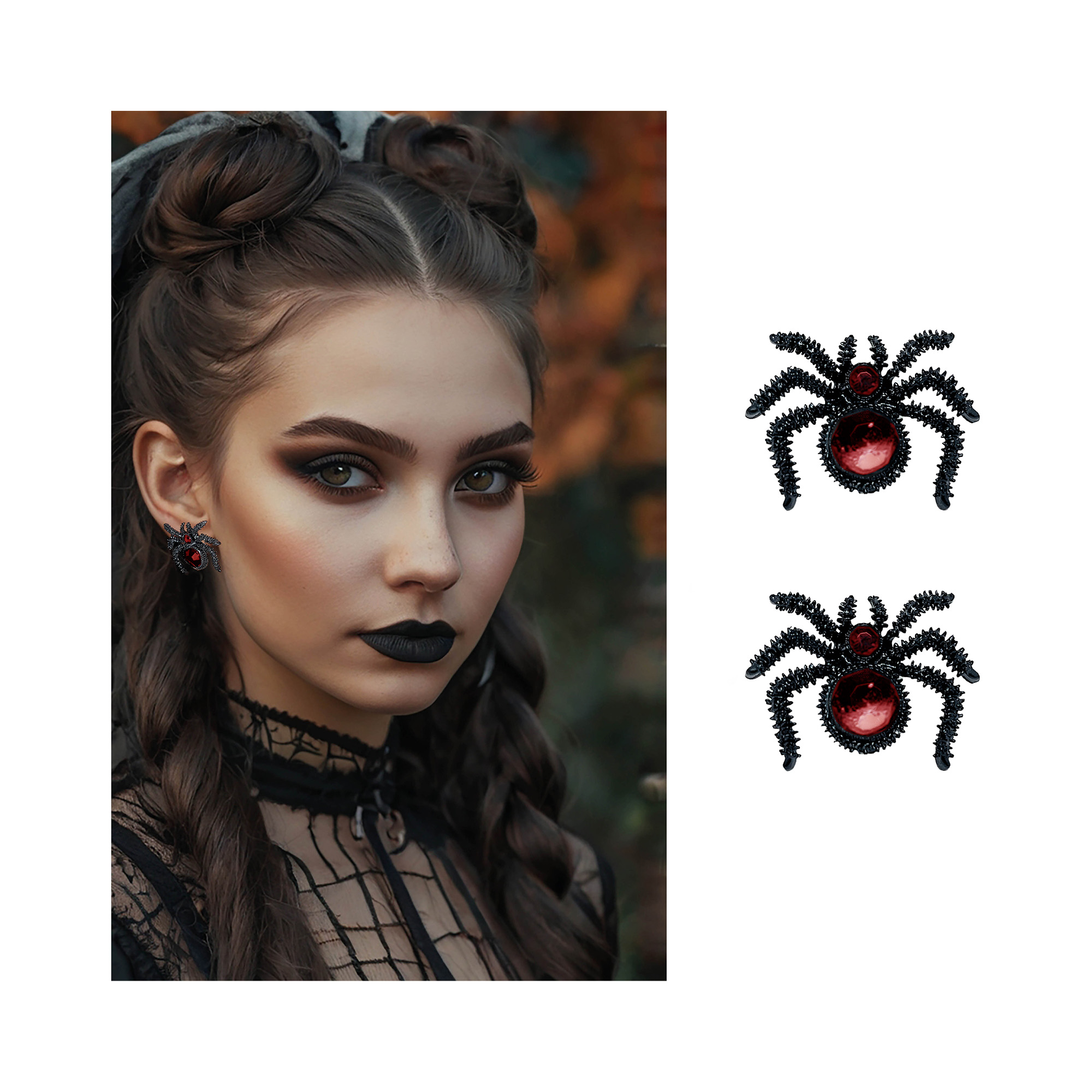 Náušnice Halloween Pavouk s kamínky Albi Albi