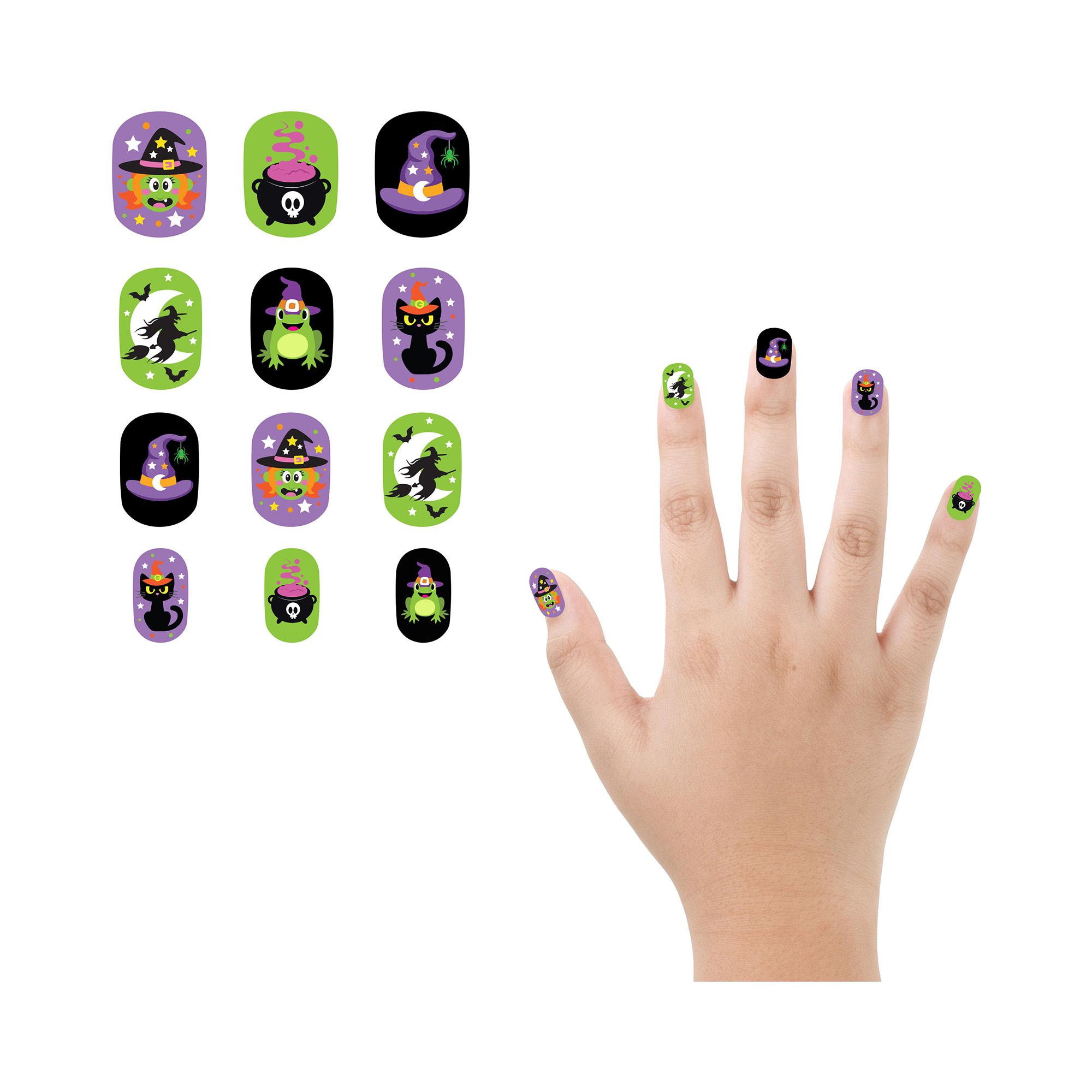 Dětské nalepovací nehty Čarodějnice 12 ks Albi Albi
