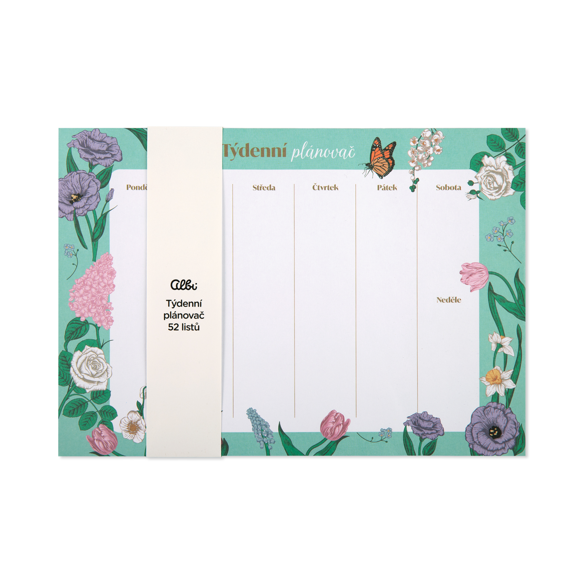 Týdenní plánovač - Zelené květiny Albi Albi