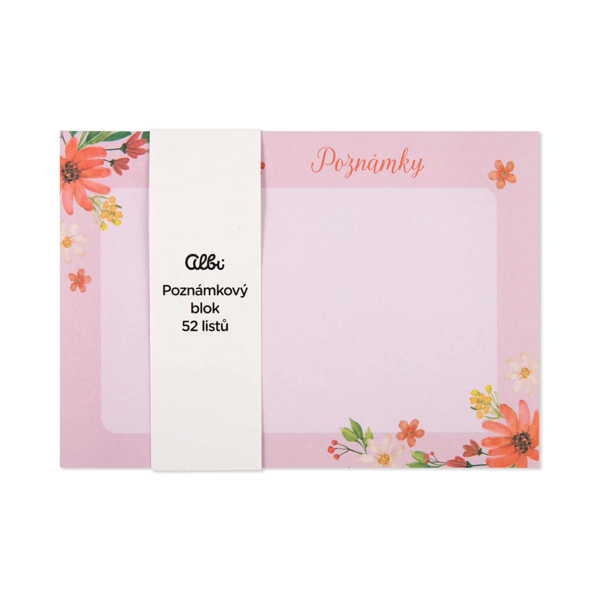 Stolní poznámkový blok - Růžové květiny Albi Albi