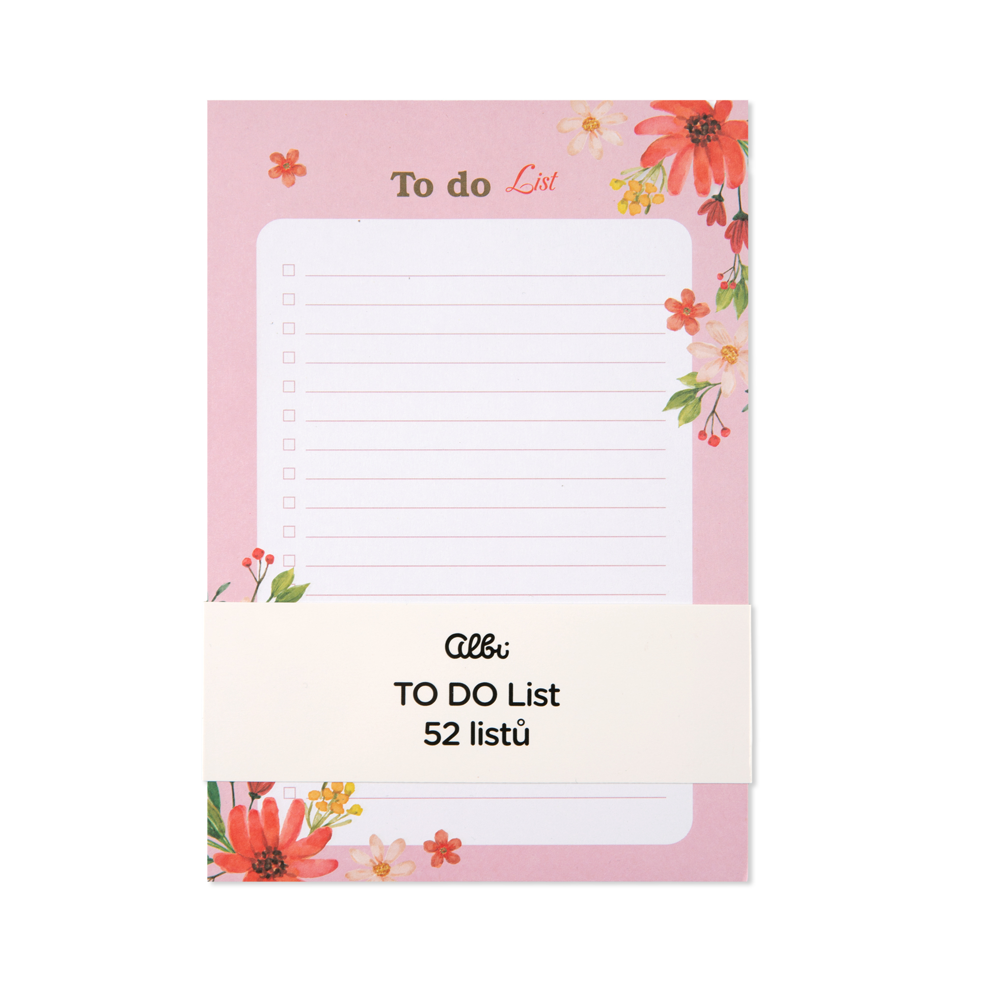 Růžový TO DO list Albi Albi