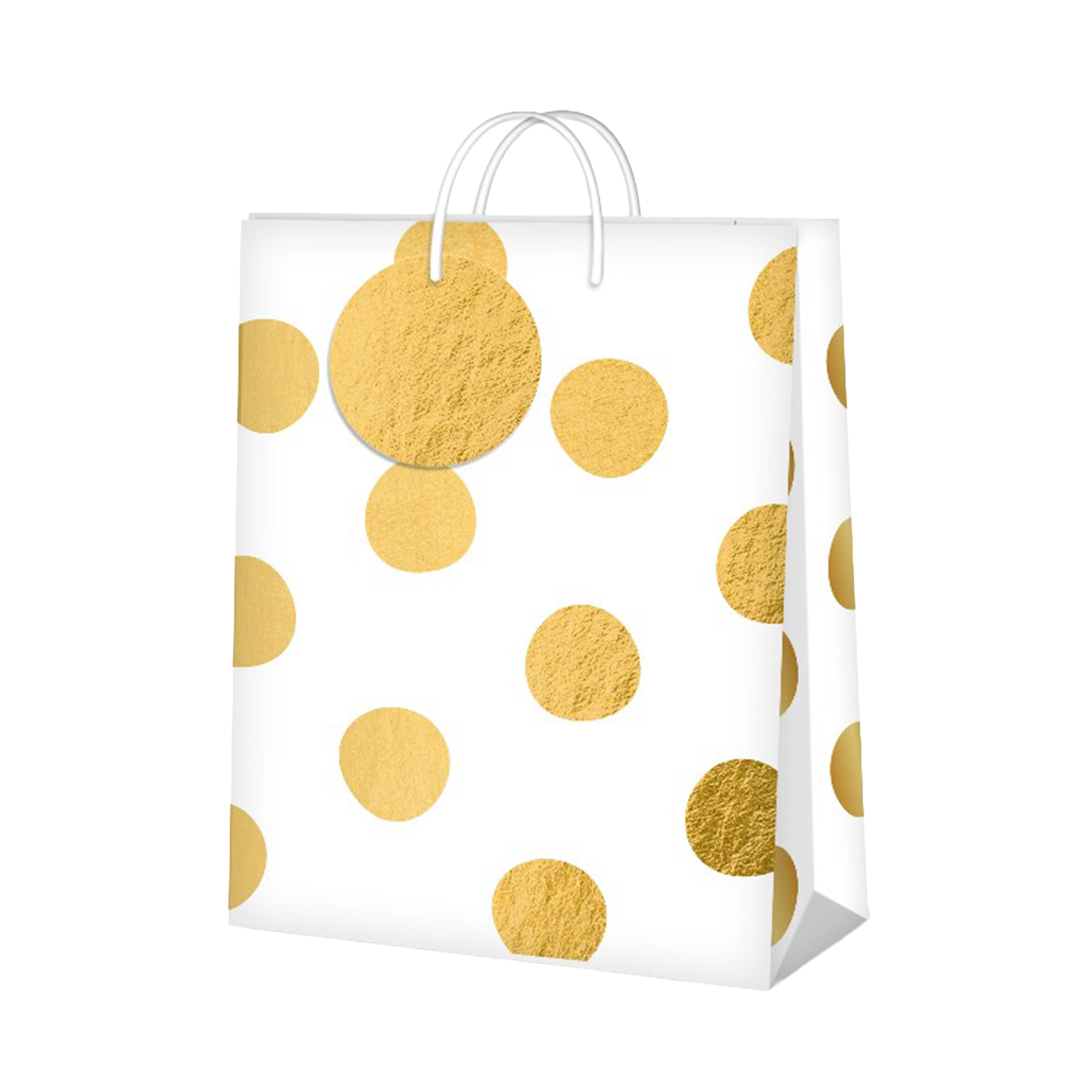 Dárková taška velká - Zlaté puntíky (26 × 12