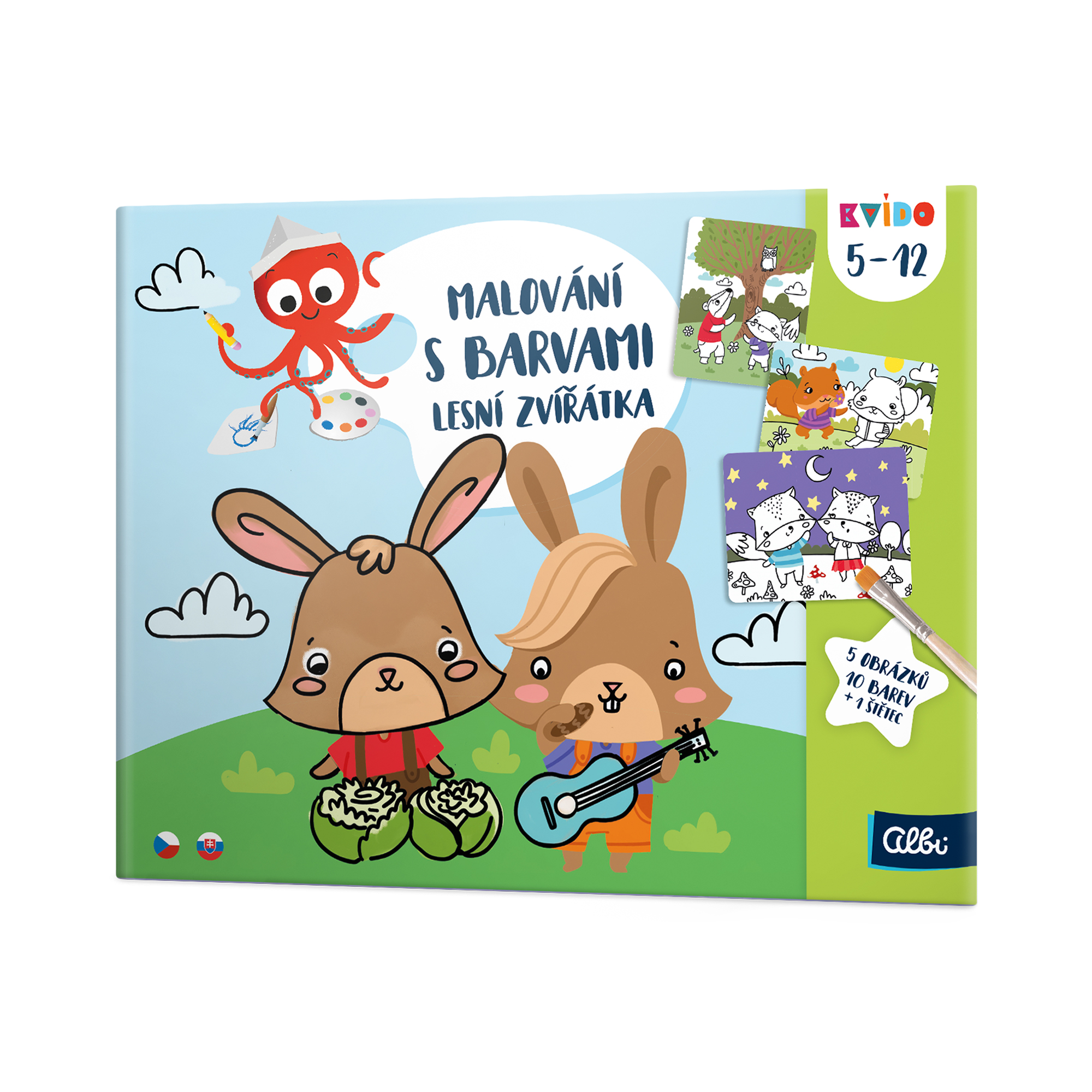 Malování s barvami: Lesní zvířátka - Kvído Albi Albi