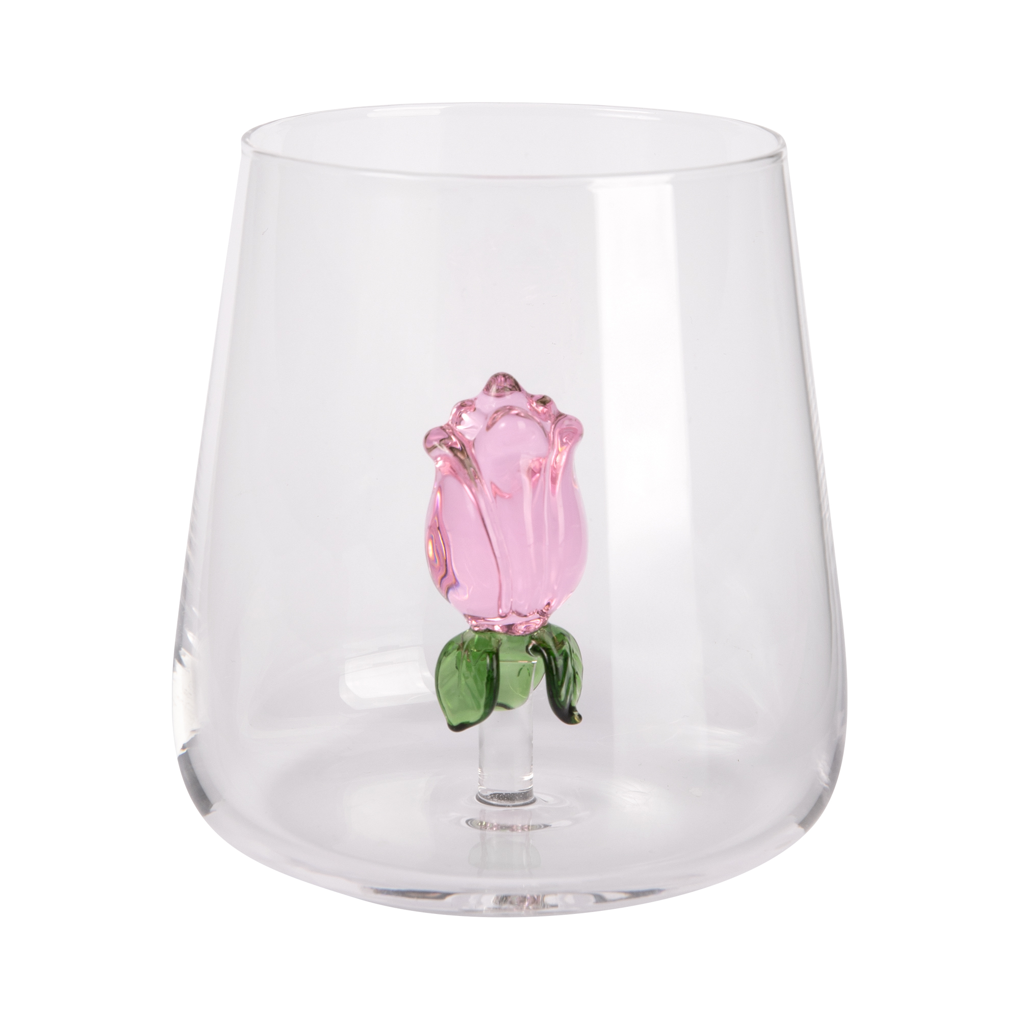 Sklenice s 3D figurkou - Růže Albi Albi