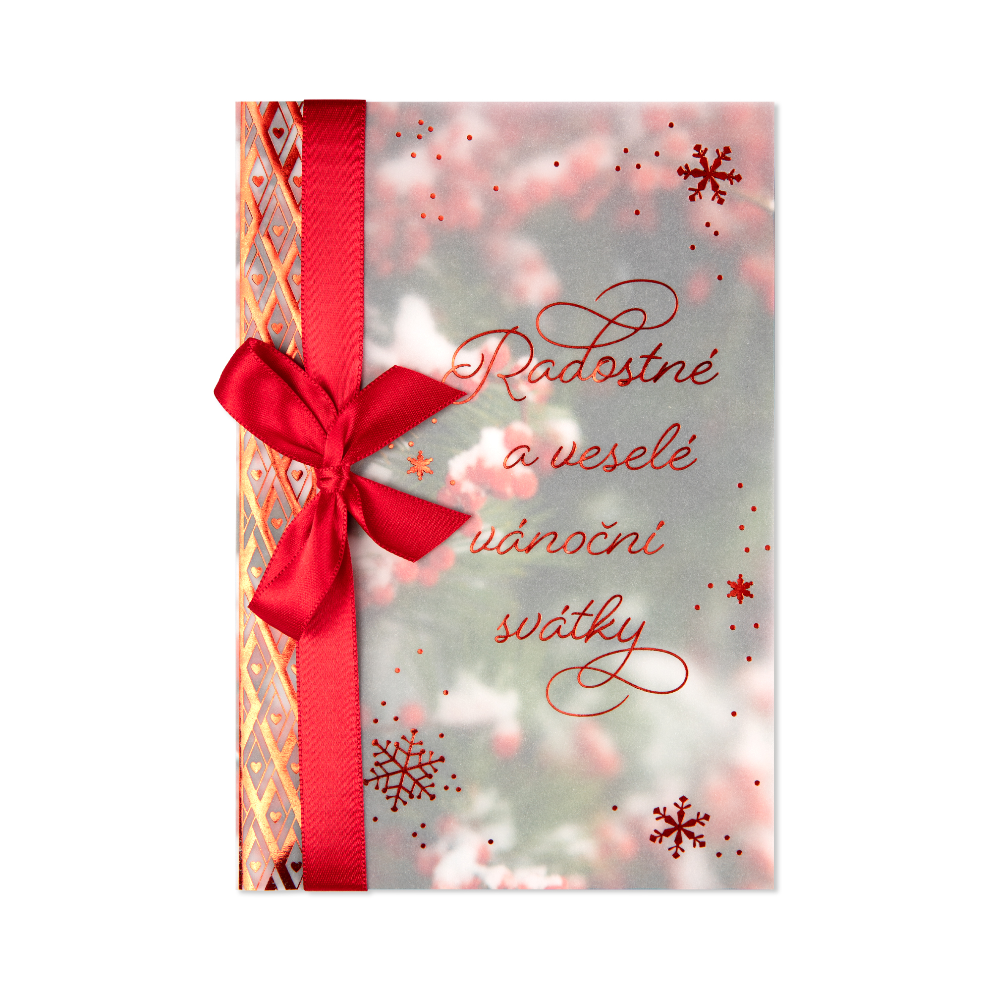 Vánoční přání - Červená mašle Albi Albi