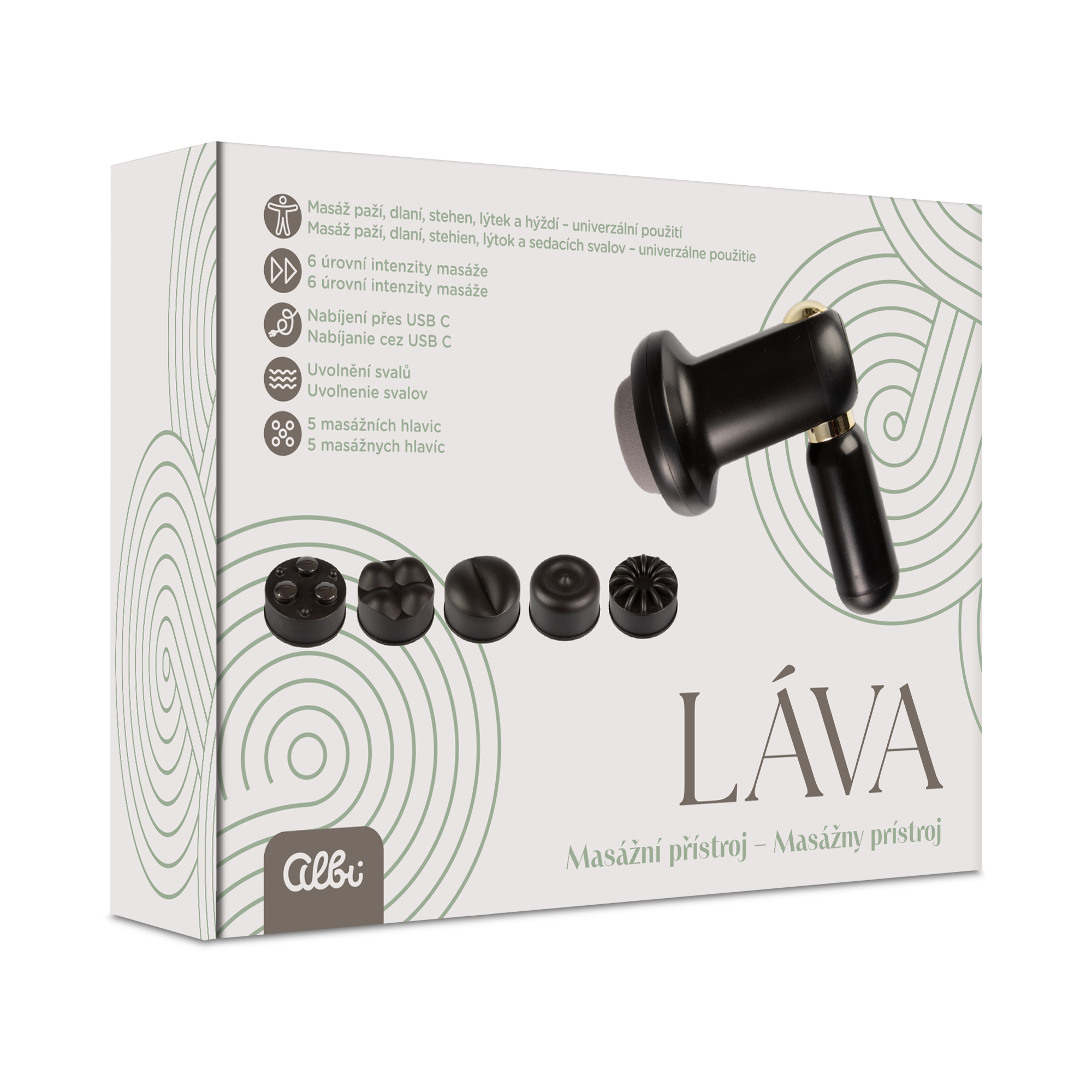 Luxusní masážní pistole Láva Albi Albi
