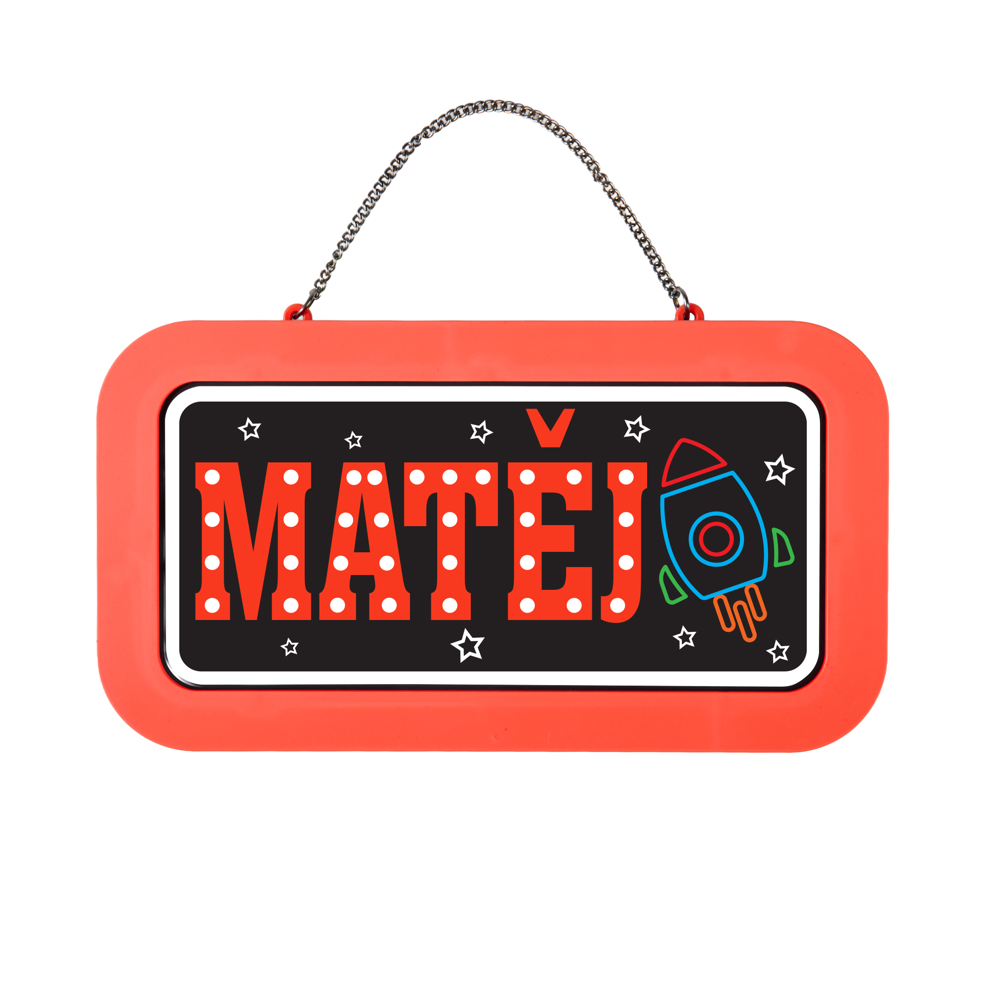 Neonová cedulka se jménem - Matěj Albi Albi