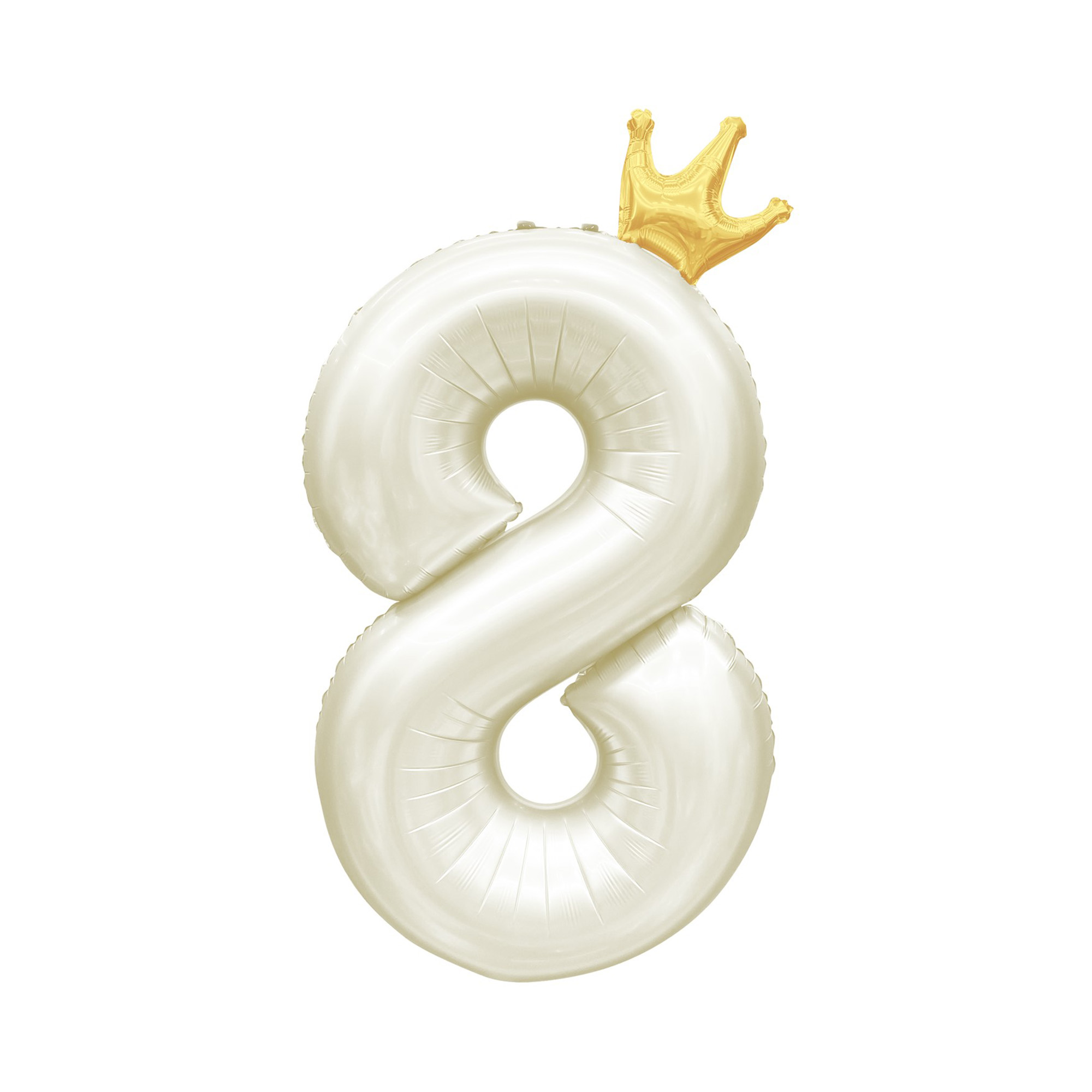 Balónek fóliový 82 cm světle krémový s korunkou číslo 8 Albi Albi