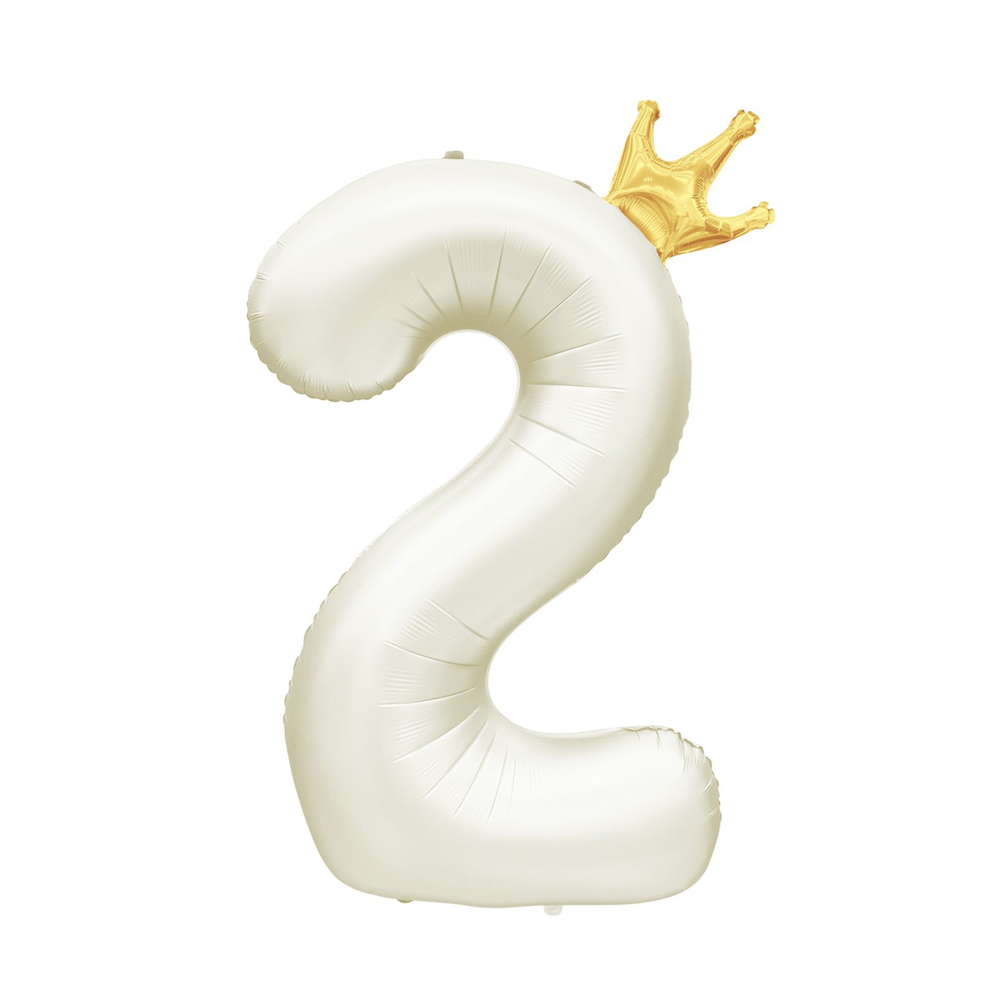 Balónek fóliový 82 cm světle krémový s korunkou číslo 2 Albi Albi