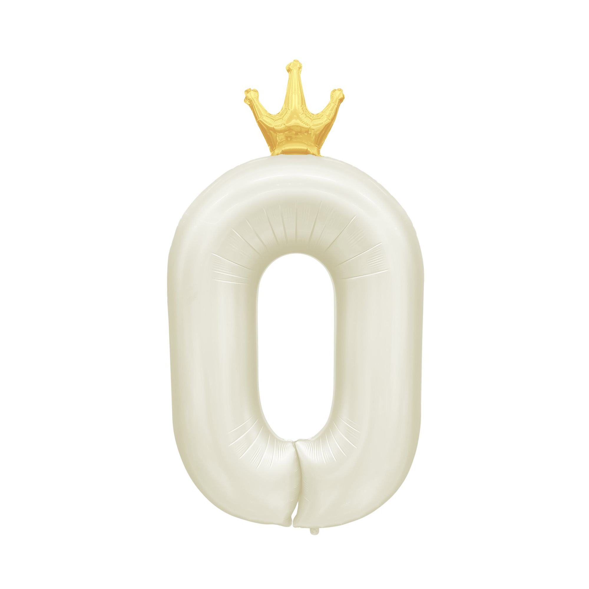Balónek fóliový 82 cm světle krémový s korunkou číslo 0 Albi Albi